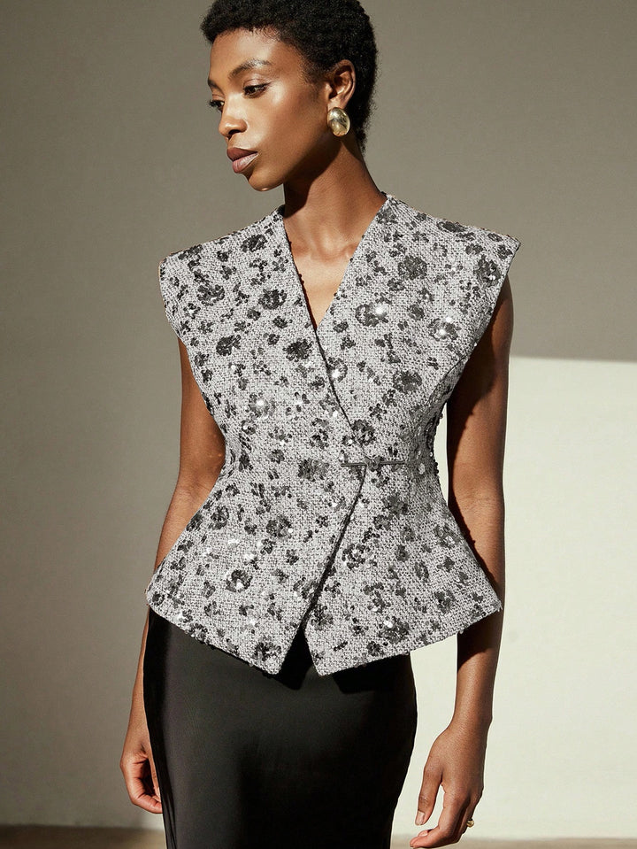 Top SHEIN, argintiu