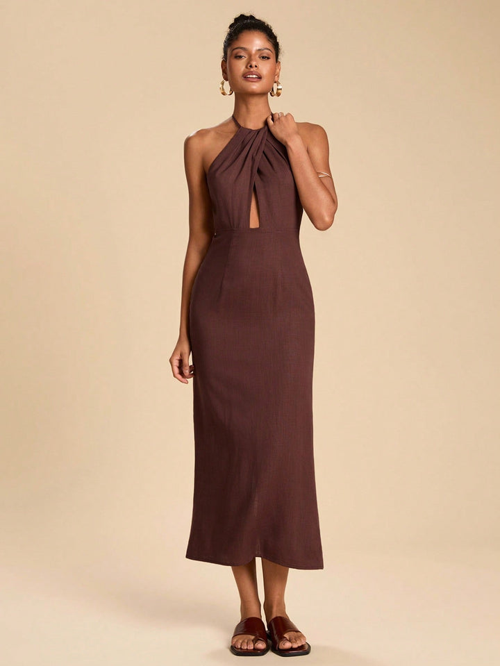 SHEIN maxi ruha, barna
