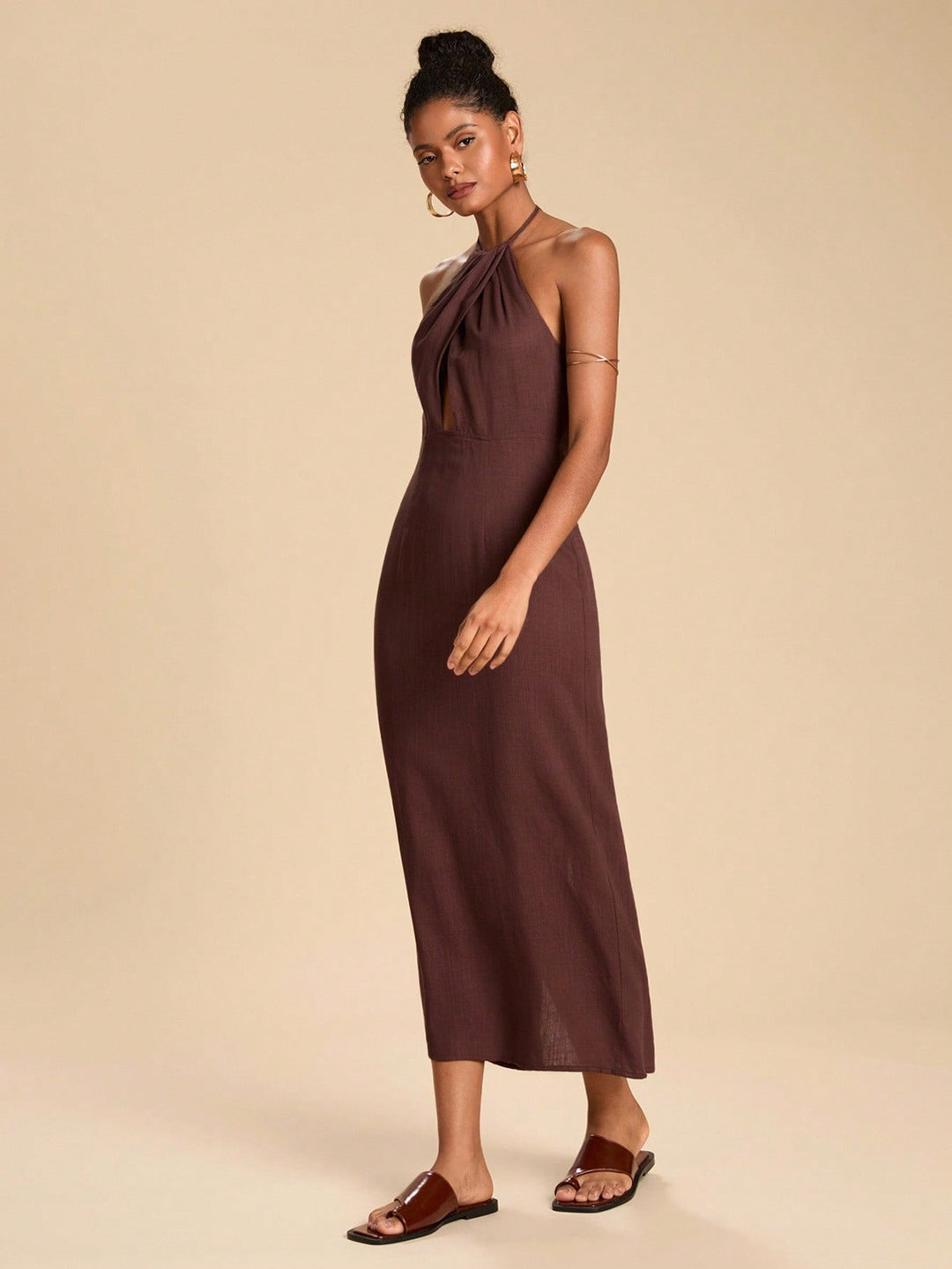SHEIN maxi ruha, barna