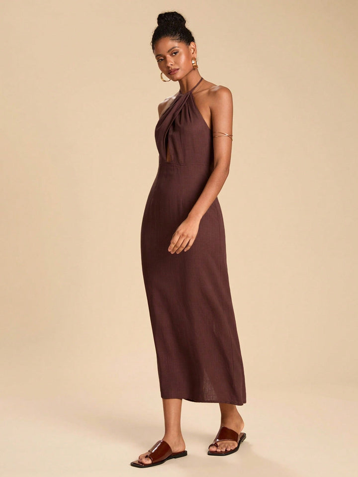 SHEIN maxi ruha, barna
