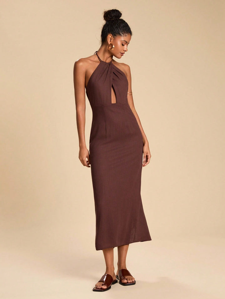 SHEIN maxi ruha, barna