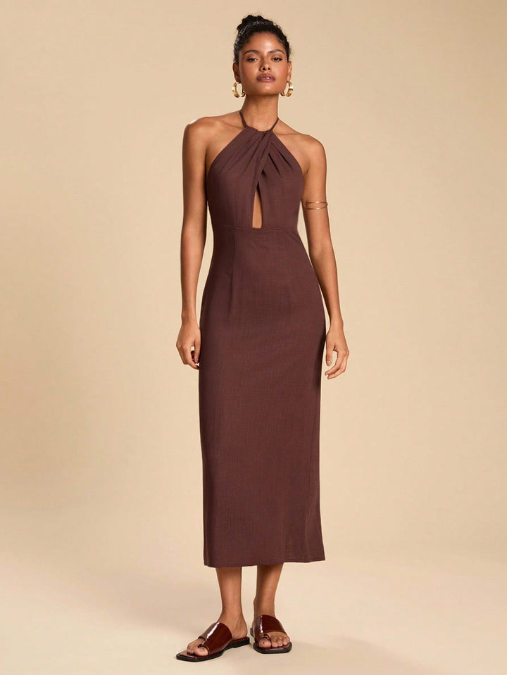 SHEIN maxi ruha, barna