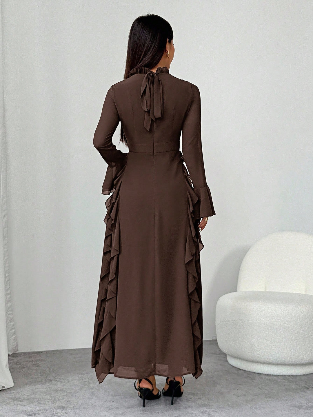 SHEIN maxi ruha, barna