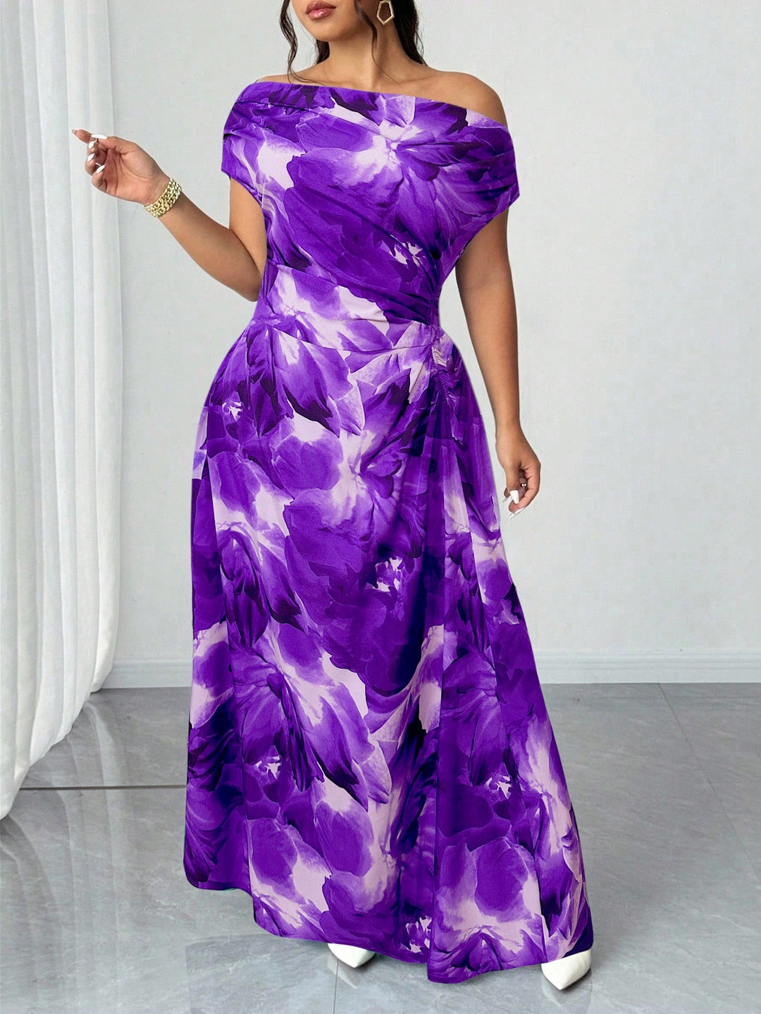 Rochie maxi Shein Curve+, mix culori