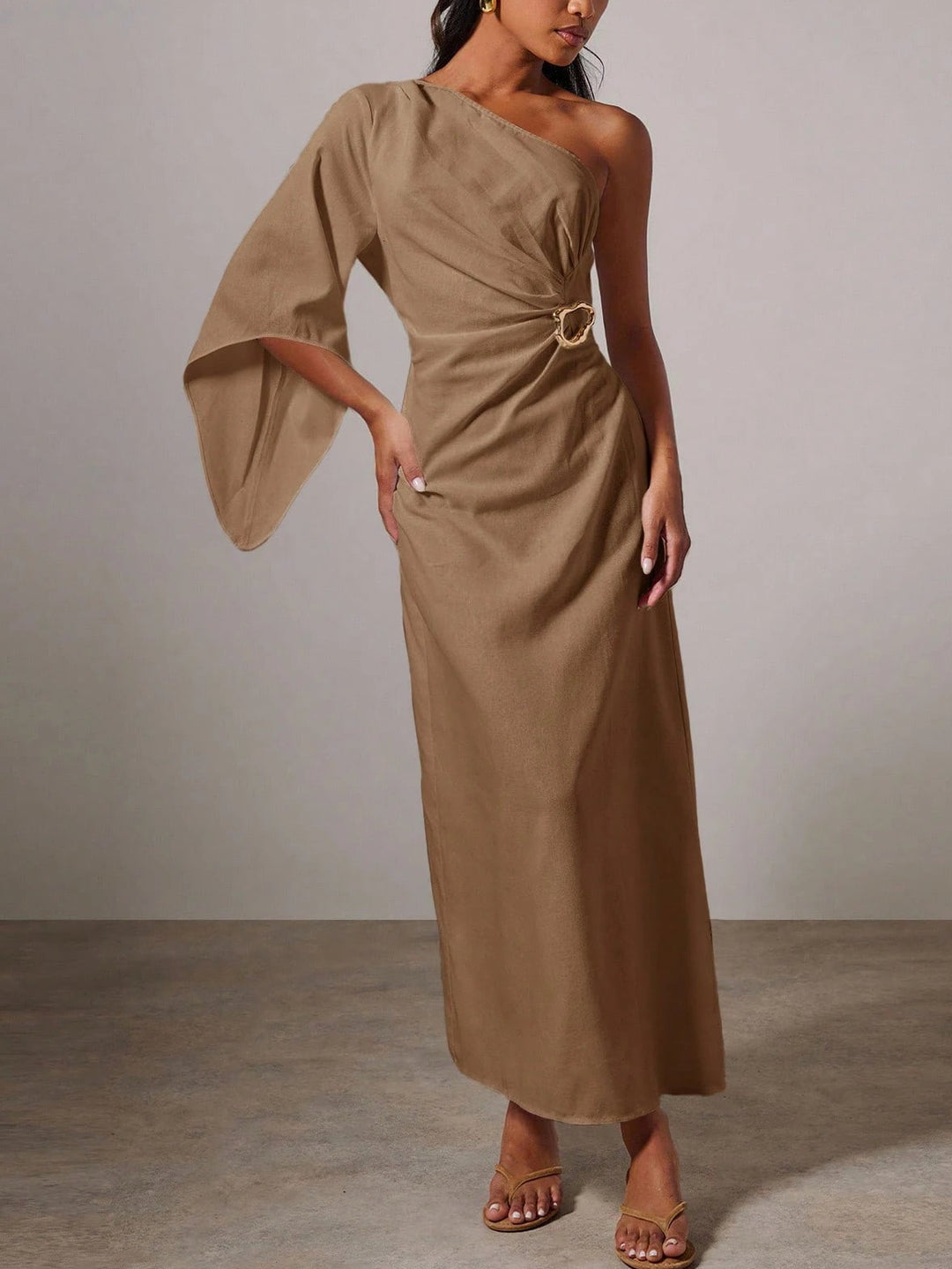 Shein maxi ruha, barna