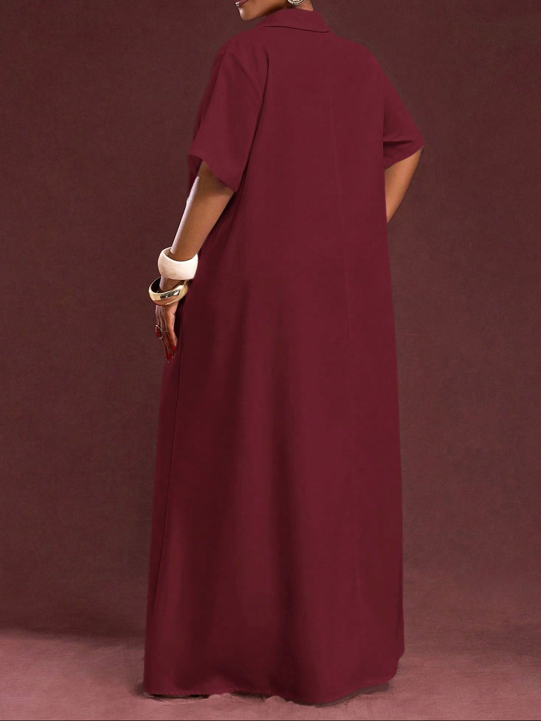 SHEIN maxi ruha, bordó