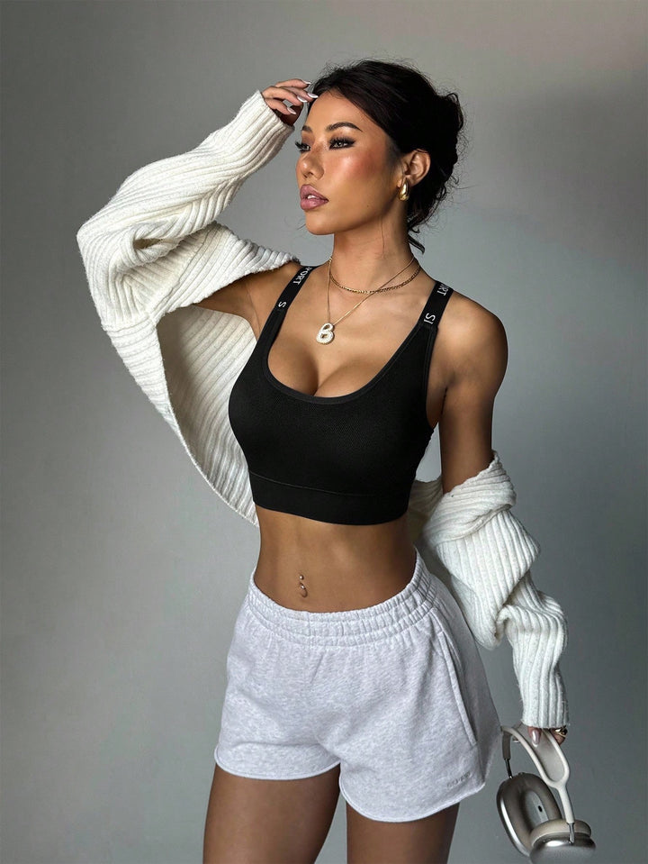 Set bustiere sport SHEIN, negru