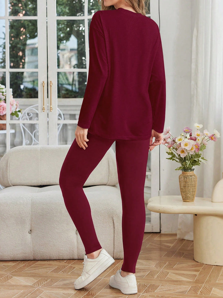 Set pijamale SHEIN, vișiniu