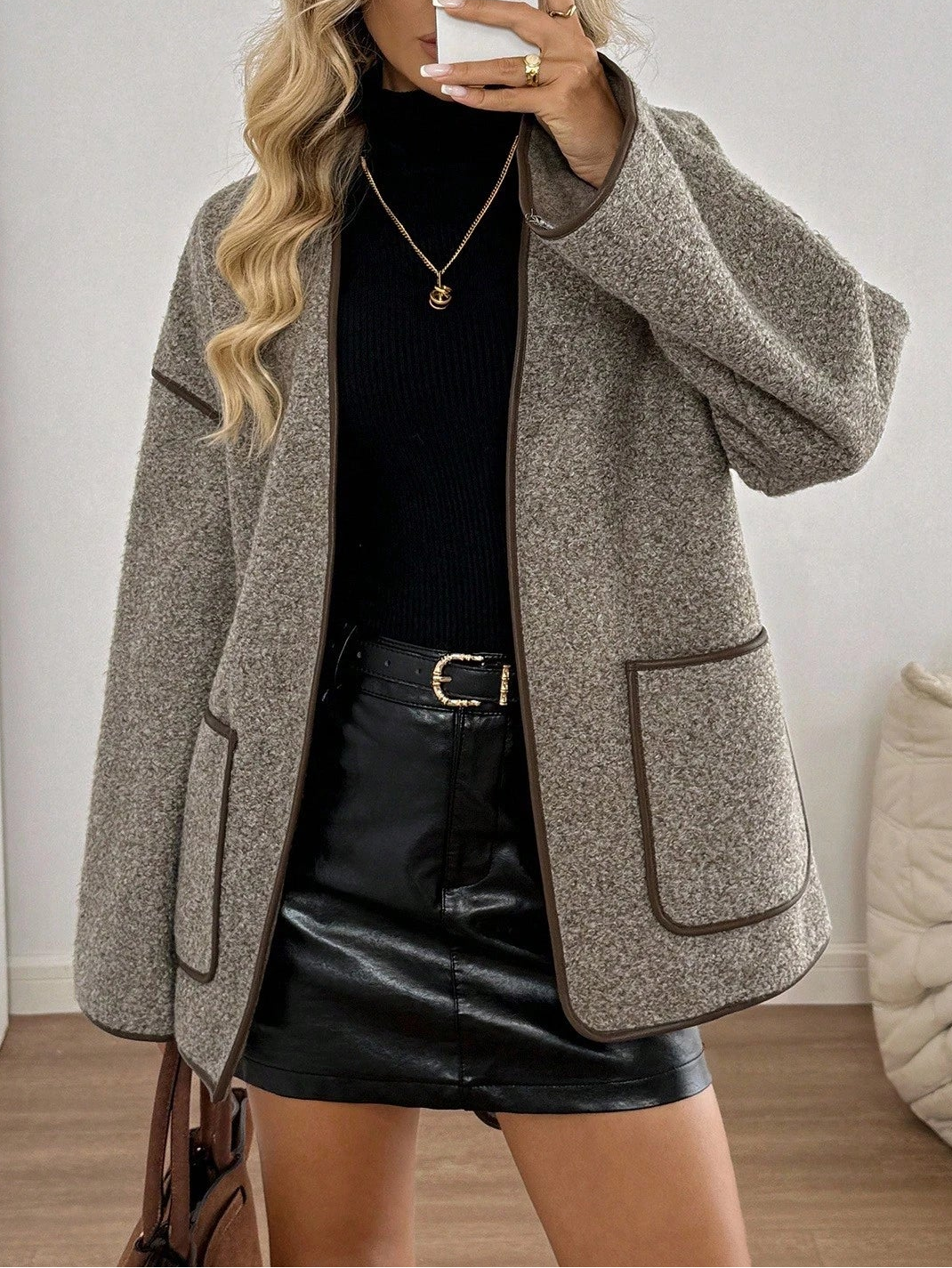 SHEIN Jacket, brown