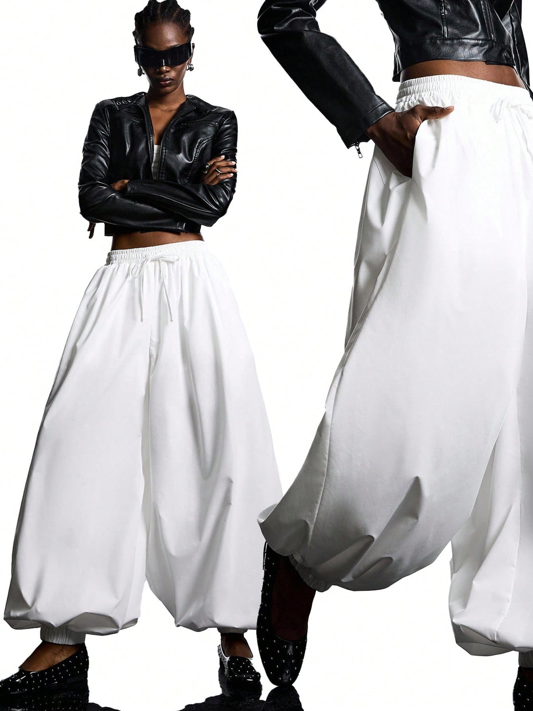 Pantaloni SHEIN, alb