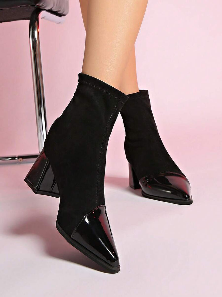 Botine cu toc SHEIN, negru