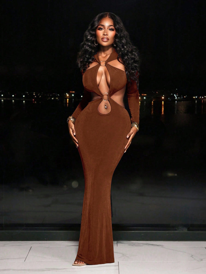 Rochie maxi SHEIN, maro