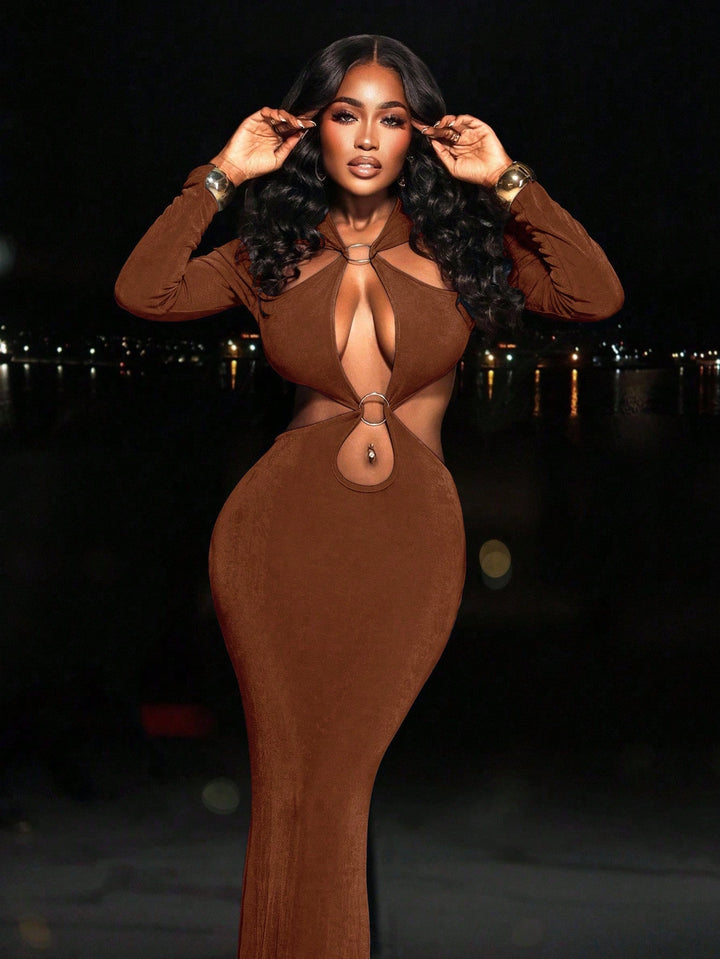 Rochie maxi SHEIN, maro