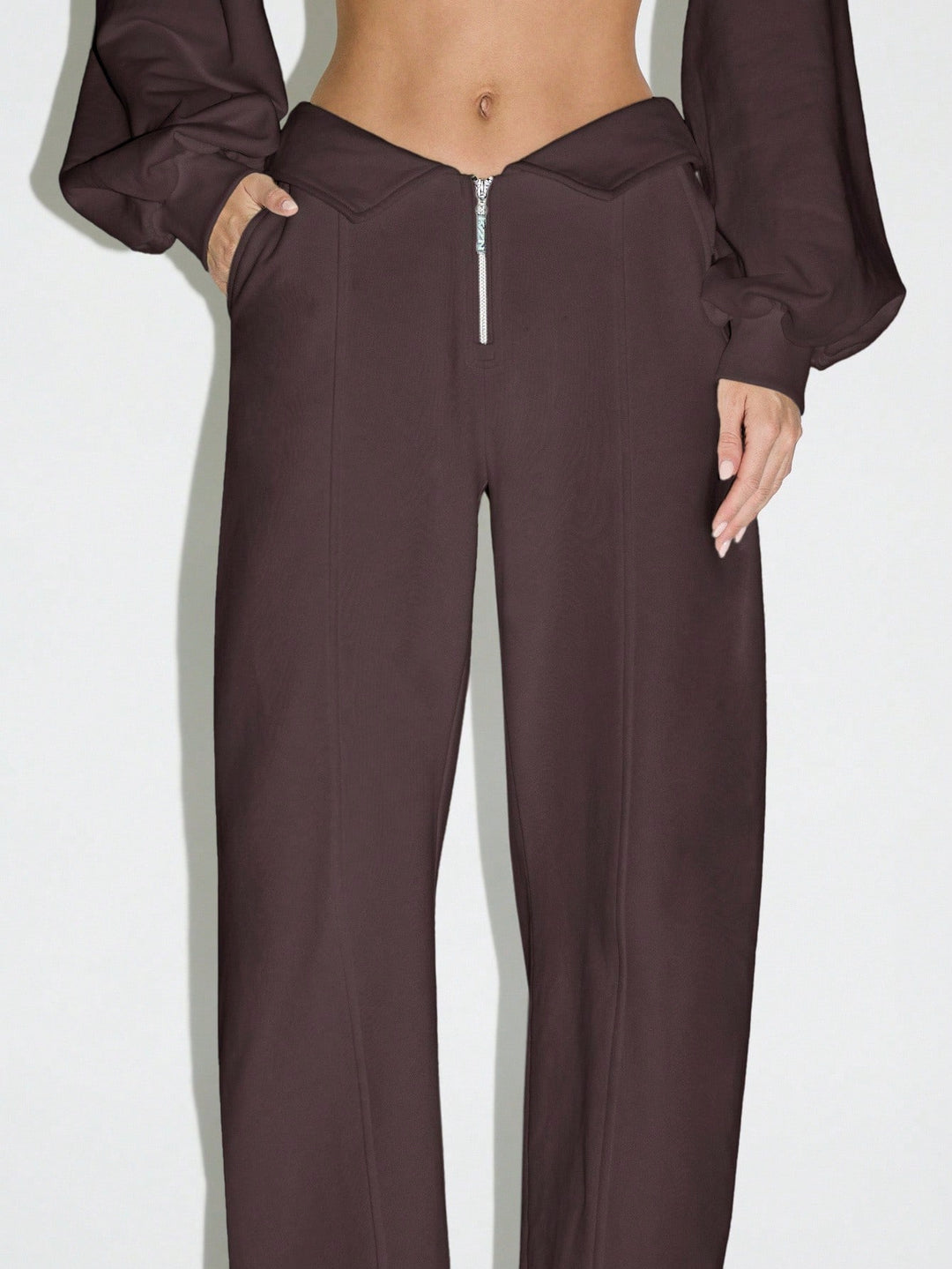 Pantaloni SHEIN, maro