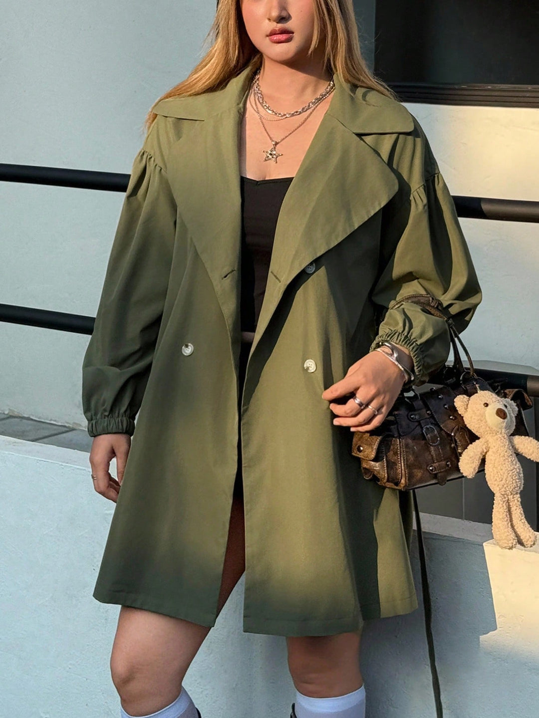 Trench SHEIN, kaki