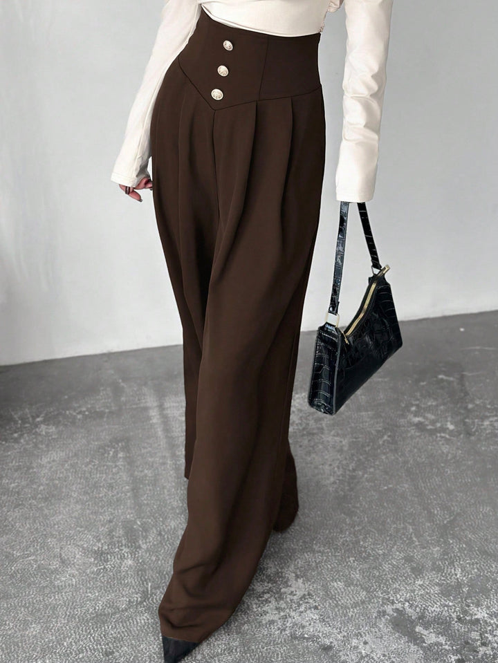 Pantaloni SHEIN, maro