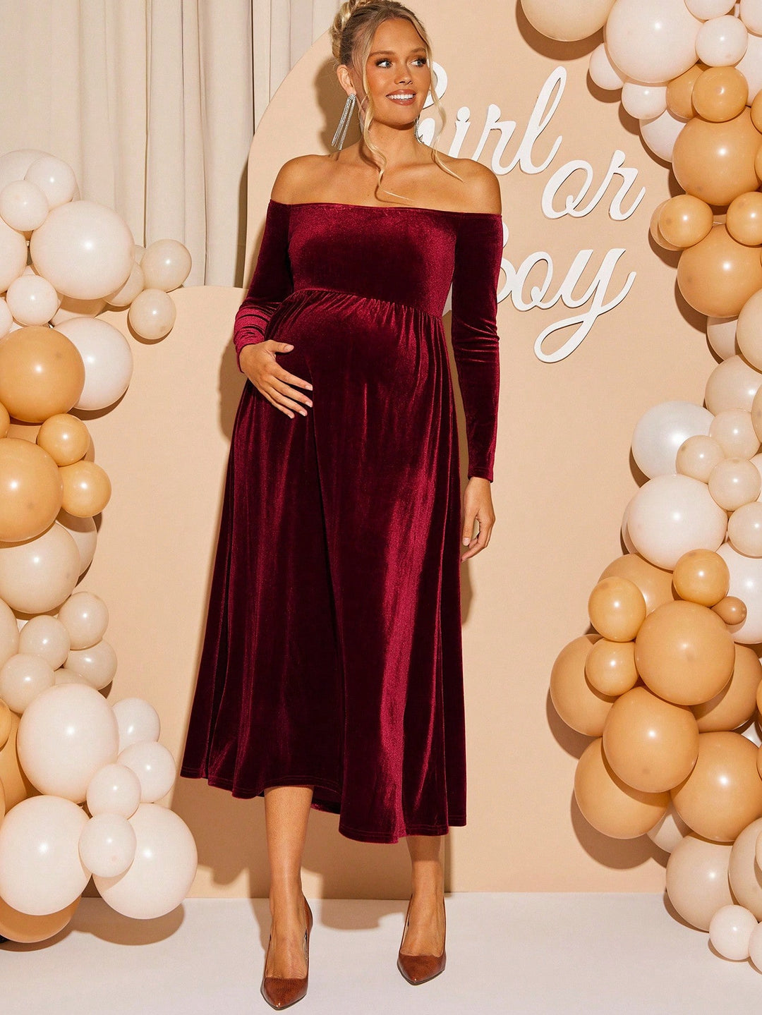 Rochie maxi SHEIN, vișiniu