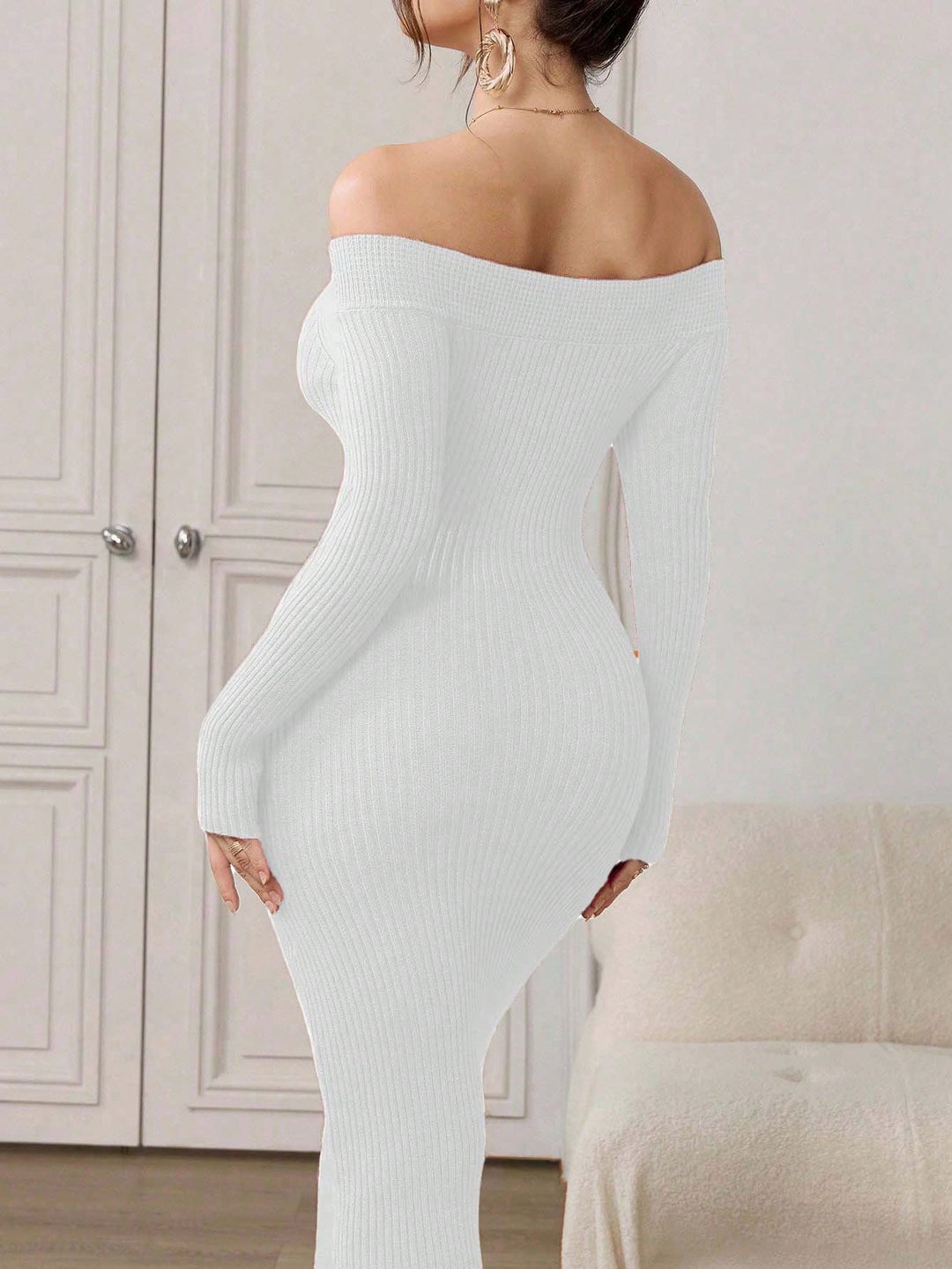 SHEIN maxi ruha, fehér