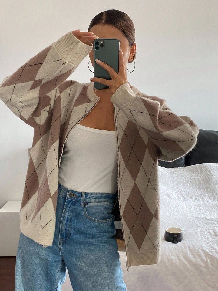 Cardigan SHEIN, maro