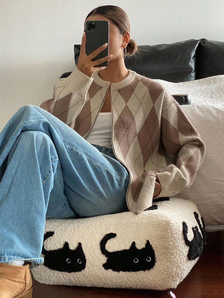 Cardigan SHEIN, maro