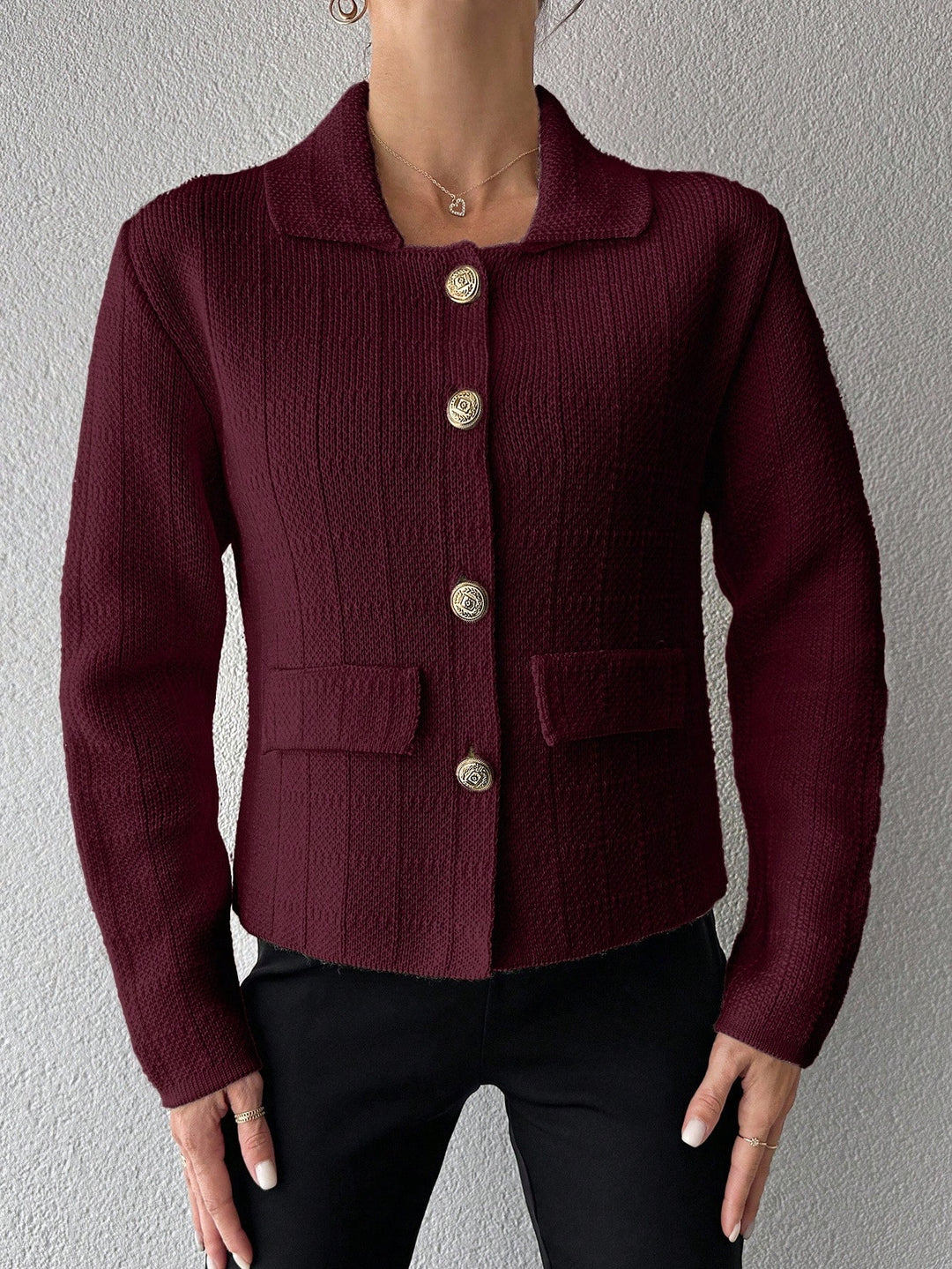 Cardigan SHEIN, vișiniu