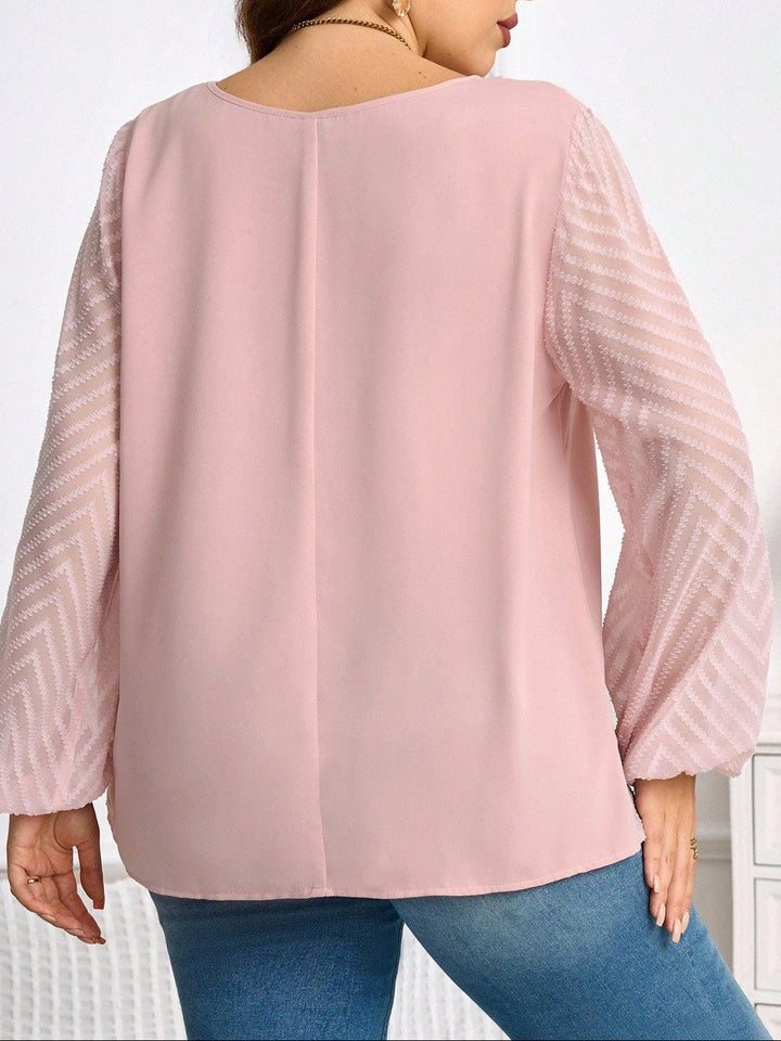 Shein Curve+ blúz, rózsaszín