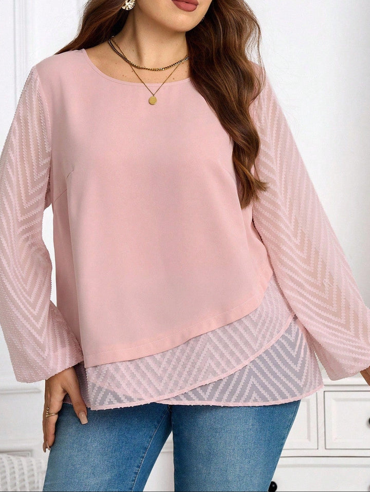 Shein Curve+ blúz, rózsaszín