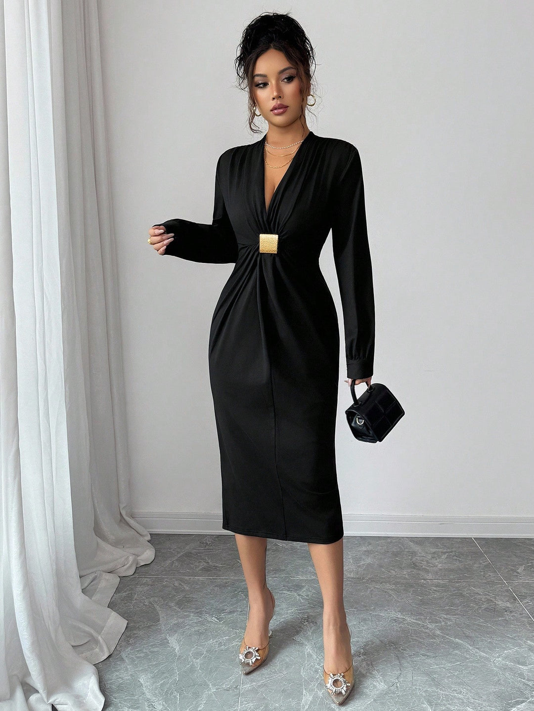 Rochie midi SHEIN, negru