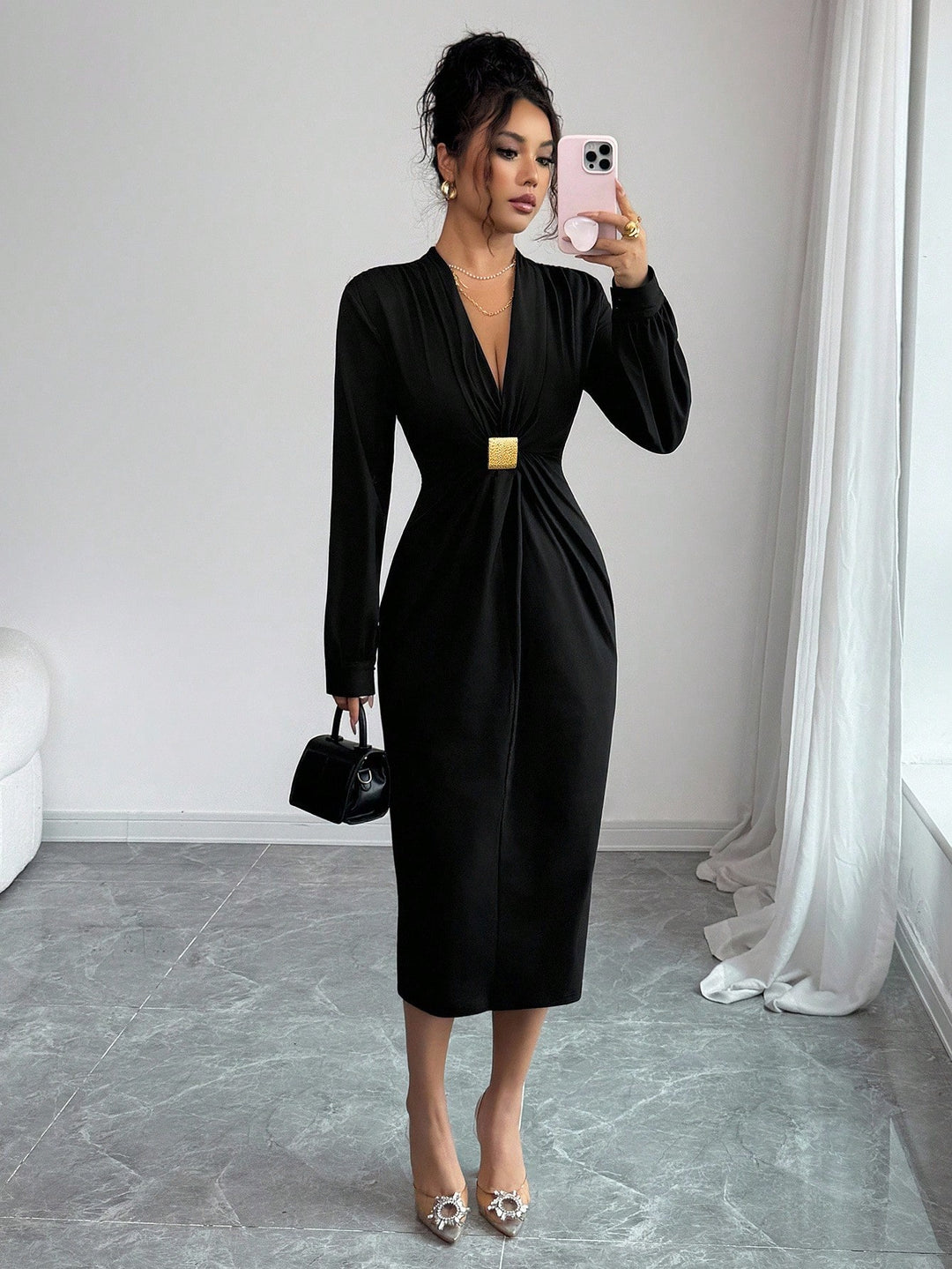 Rochie midi SHEIN, negru