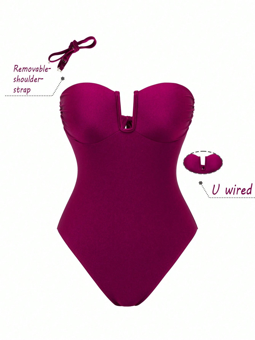 SHEIN Playsuit, burgundi