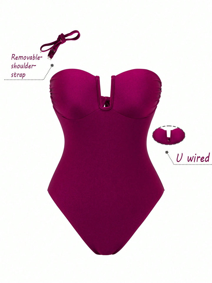 SHEIN Playsuit, burgundi