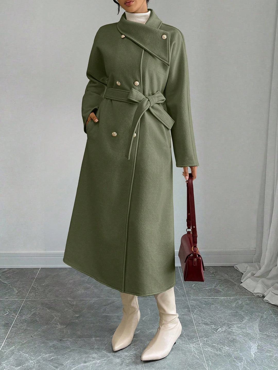 SHEIN télikabát, khaki