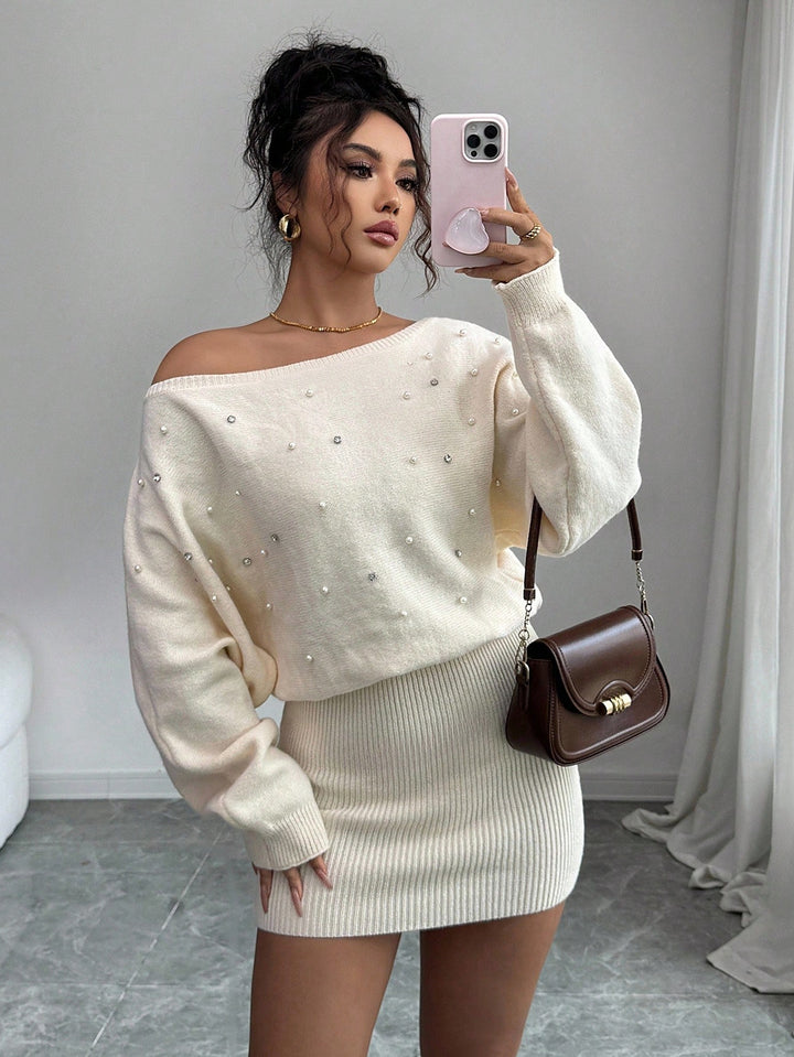 SHEIN mini ruha, krém