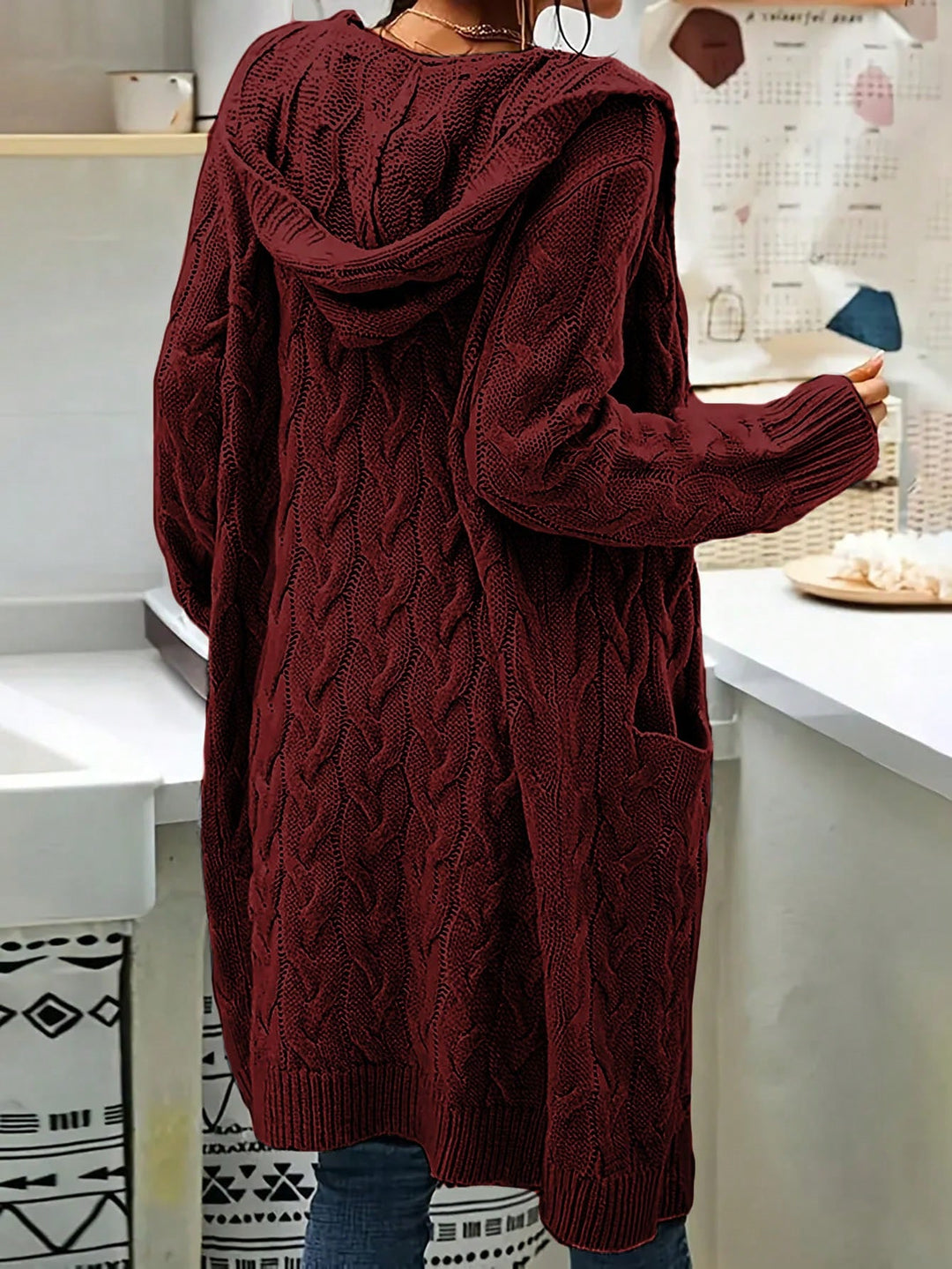 Cardigan SHEIN, vișiniu