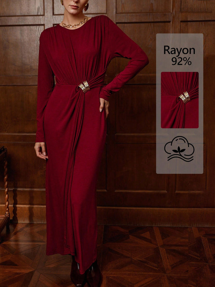 Shein Maxi Dress, Maroon