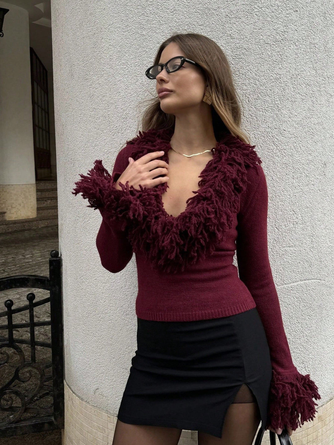 Pulover SHEIN, vișiniu