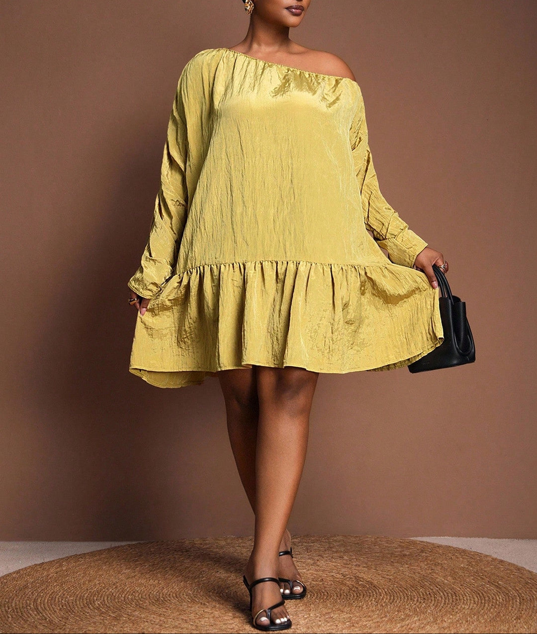 Rochie mini Shein Curve+, galben