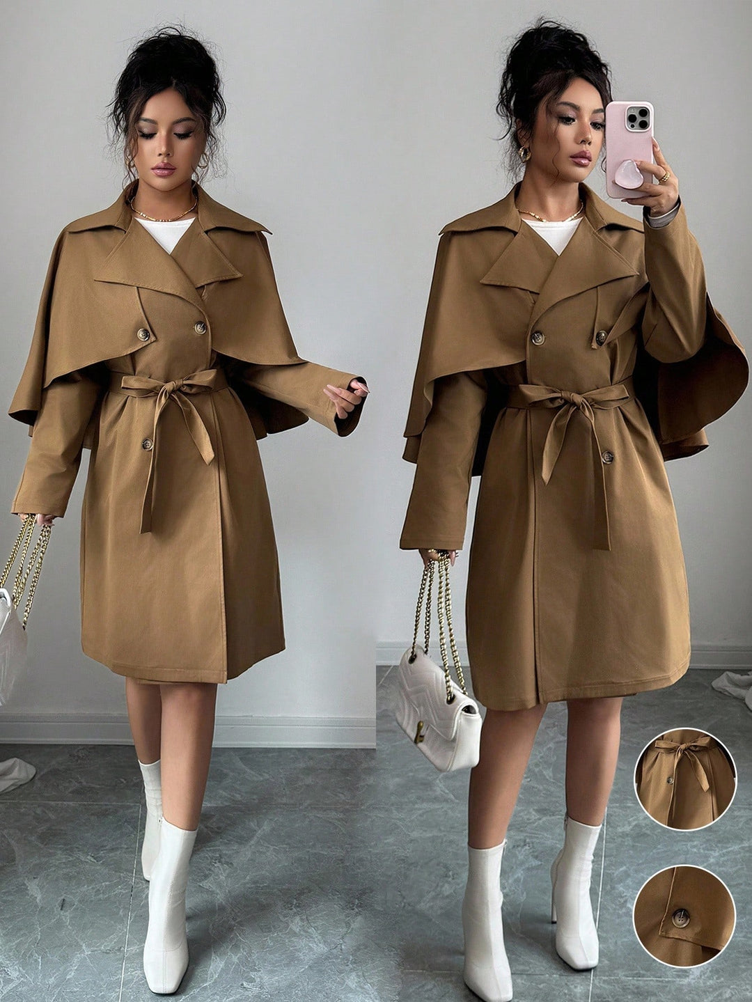 Trench SHEIN, kaki