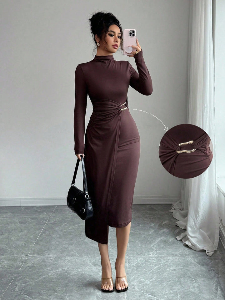 Rochie midi SHEIN, maro