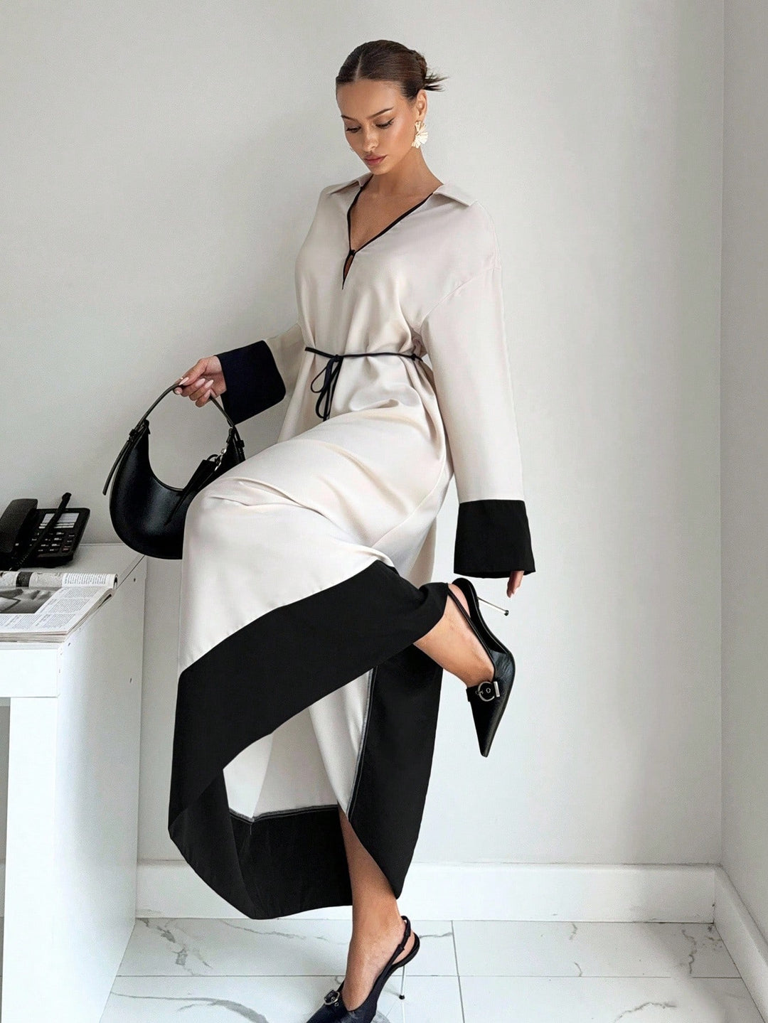 SHEIN maxi ruha, bézs