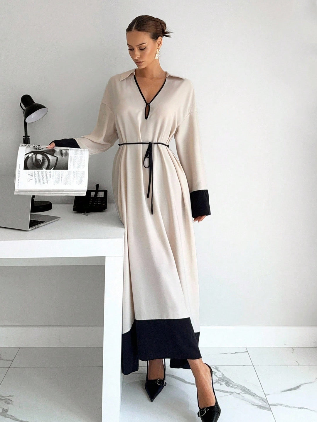 SHEIN maxi ruha, bézs