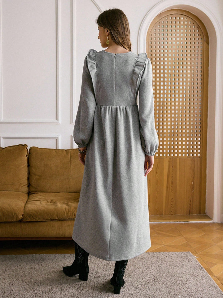 SHEIN midi ruha, szürke
