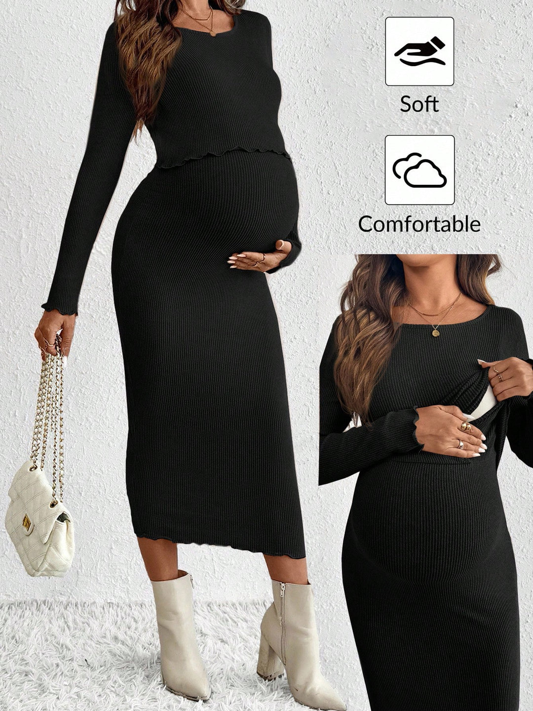 Rochie midi SHEIN, negru