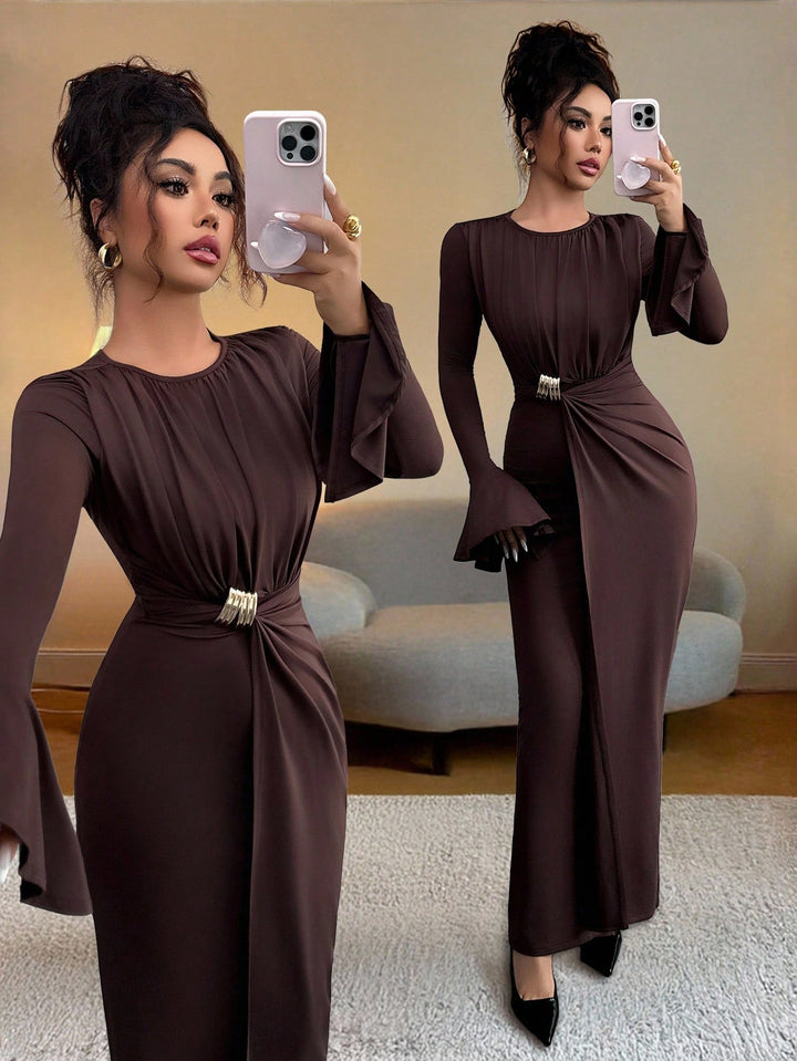 Rochie maxi SHEIN, maro