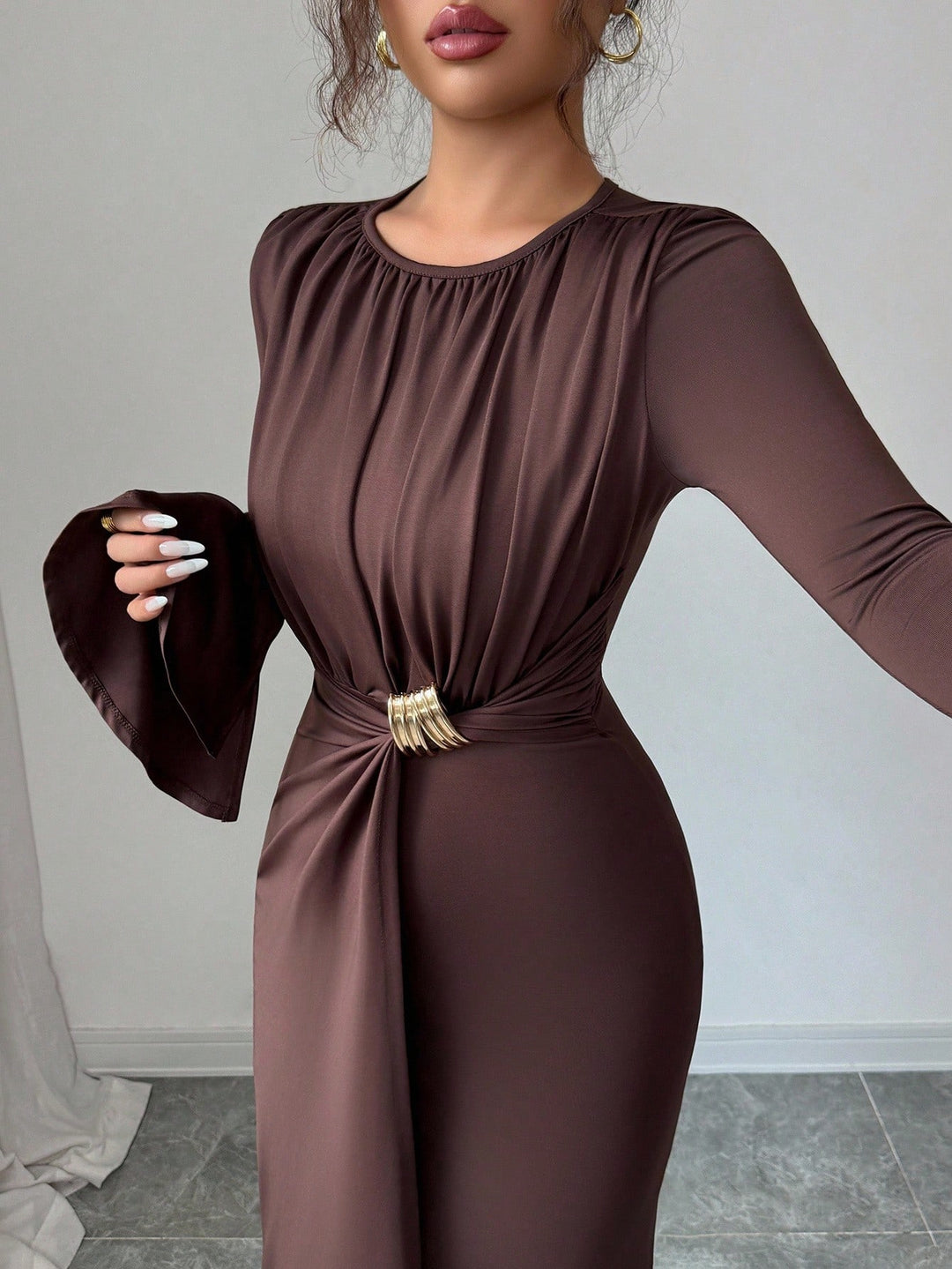 Rochie maxi SHEIN, maro