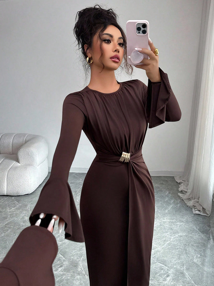 Rochie maxi SHEIN, maro