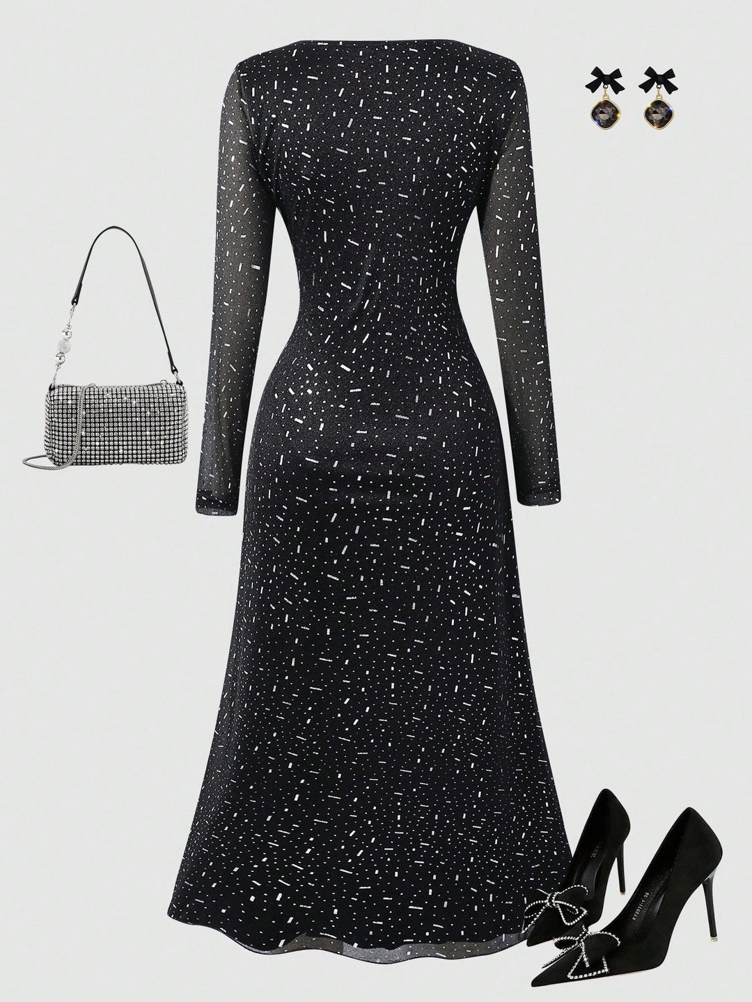SHEIN maxi ruha, fekete