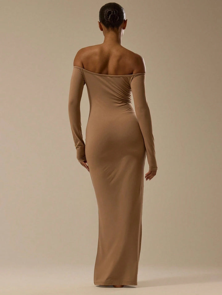 Shein maxi ruha, barna