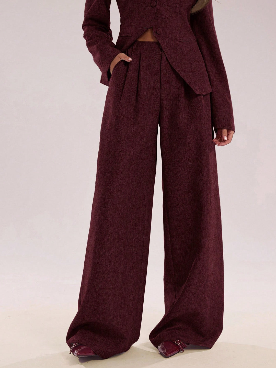 Pantalon SHEIN, vișiniu