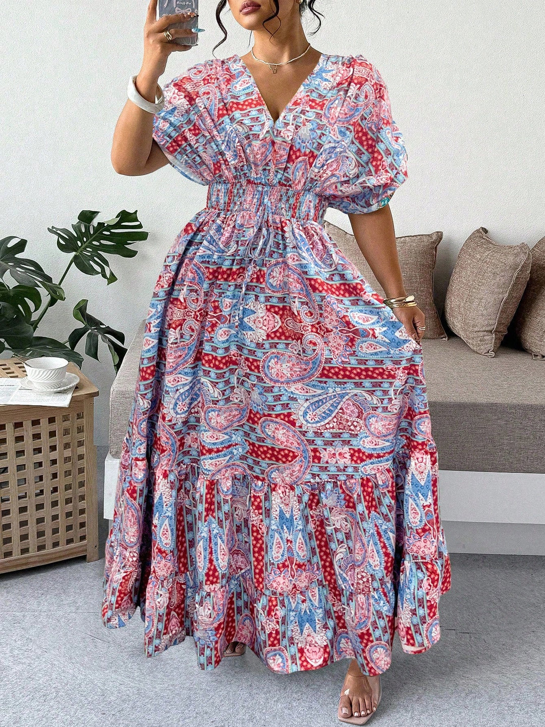SHEIN maxi dress, mixed colors